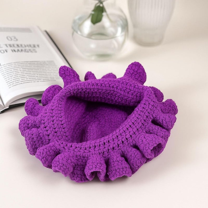 Ahouws Crochet Bucket Hat Women Trendy Knit Floppy Cap Cute Boho Handmade Beanies Outdoor Boho Travel Fishing Hat - Image 4